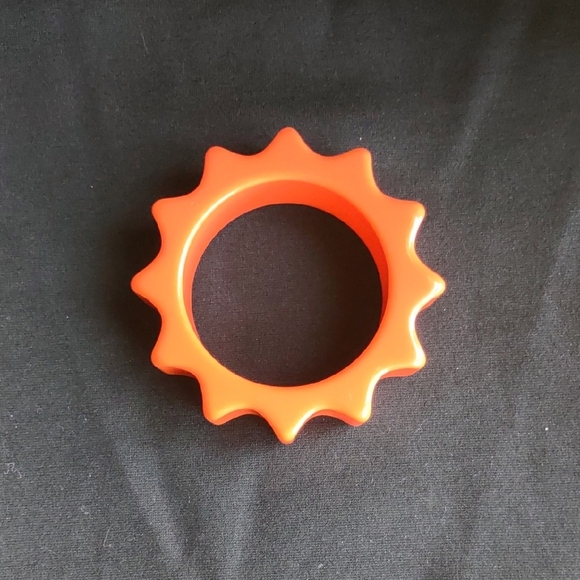 Jewelry - Bright Orange Gear Shaped Bangle Bracelet